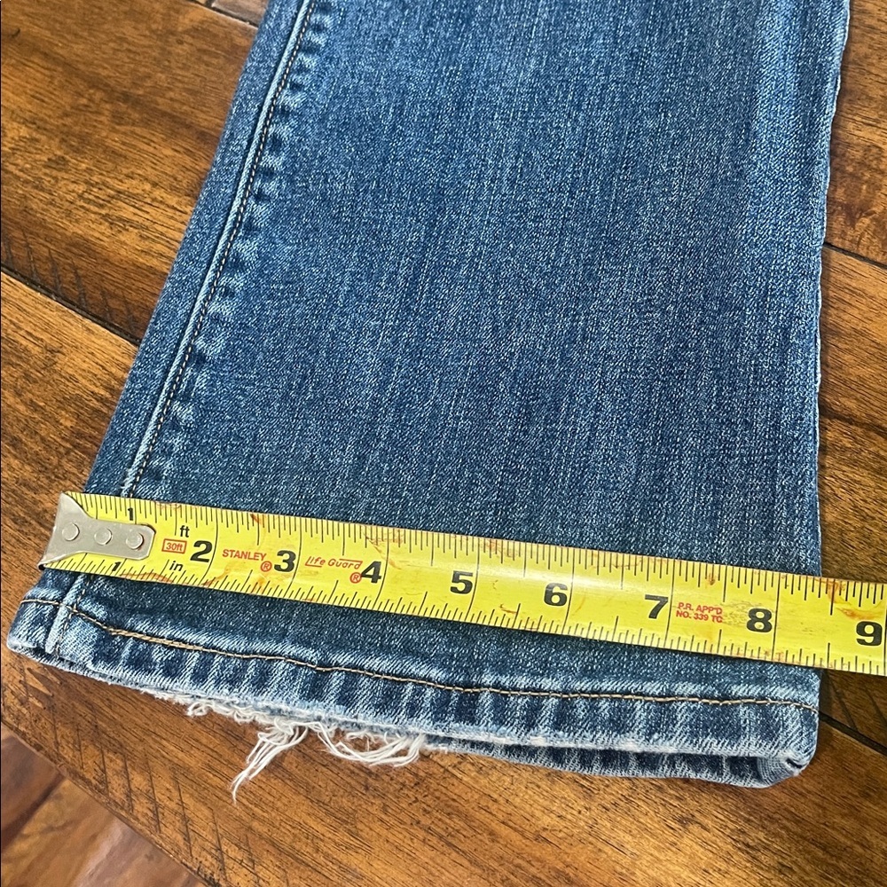 Vintage Levi’s 515 boot cut blue denim jeans size 8 short mid rise distressed 8p - Picture 16 of 16